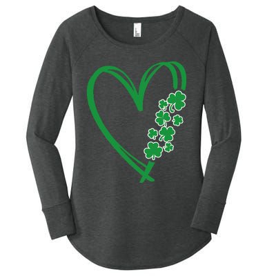 St Patricks Day Shamrock Irish Heart Saint Pattys Paddys Women's Perfect Tri Tunic Long Sleeve Shirt