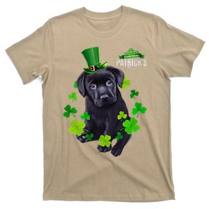 St Patrick's Day Irish Saint Patrick Shamrock Labrador Puppy T-Shirt