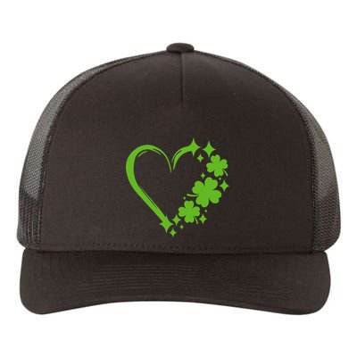 St Patricks Day Cute Heart Love Shamrock St Patricks Day Yupoong Adult 5-Panel Trucker Hat