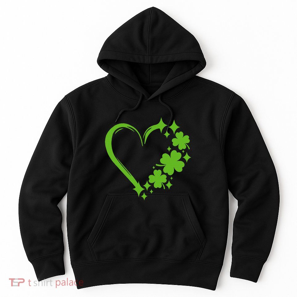 St Patricks Day Cute Heart Love Shamrock St Patricks Day Hoodie