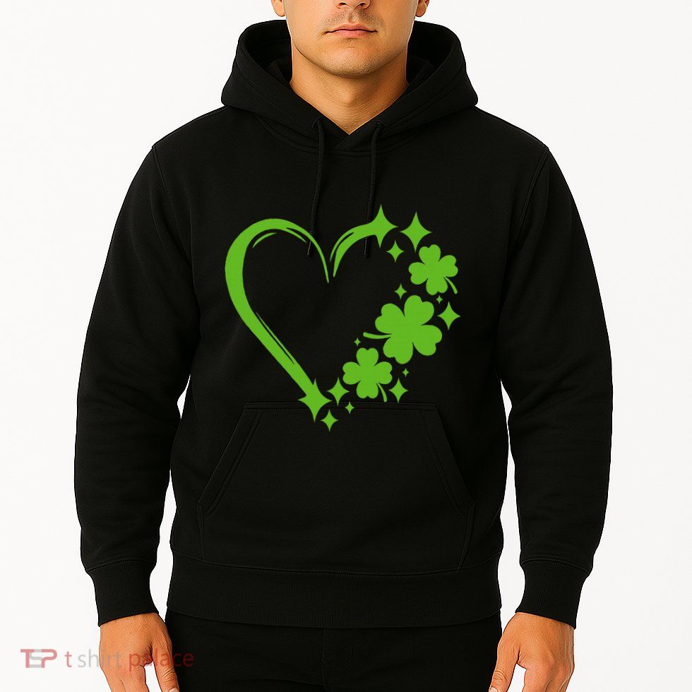 St Patricks Day Cute Heart Love Shamrock St Patricks Day Hoodie
