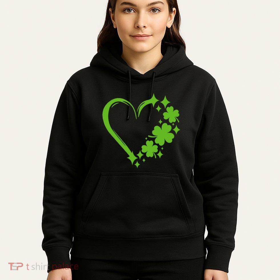St Patricks Day Cute Heart Love Shamrock St Patricks Day Hoodie