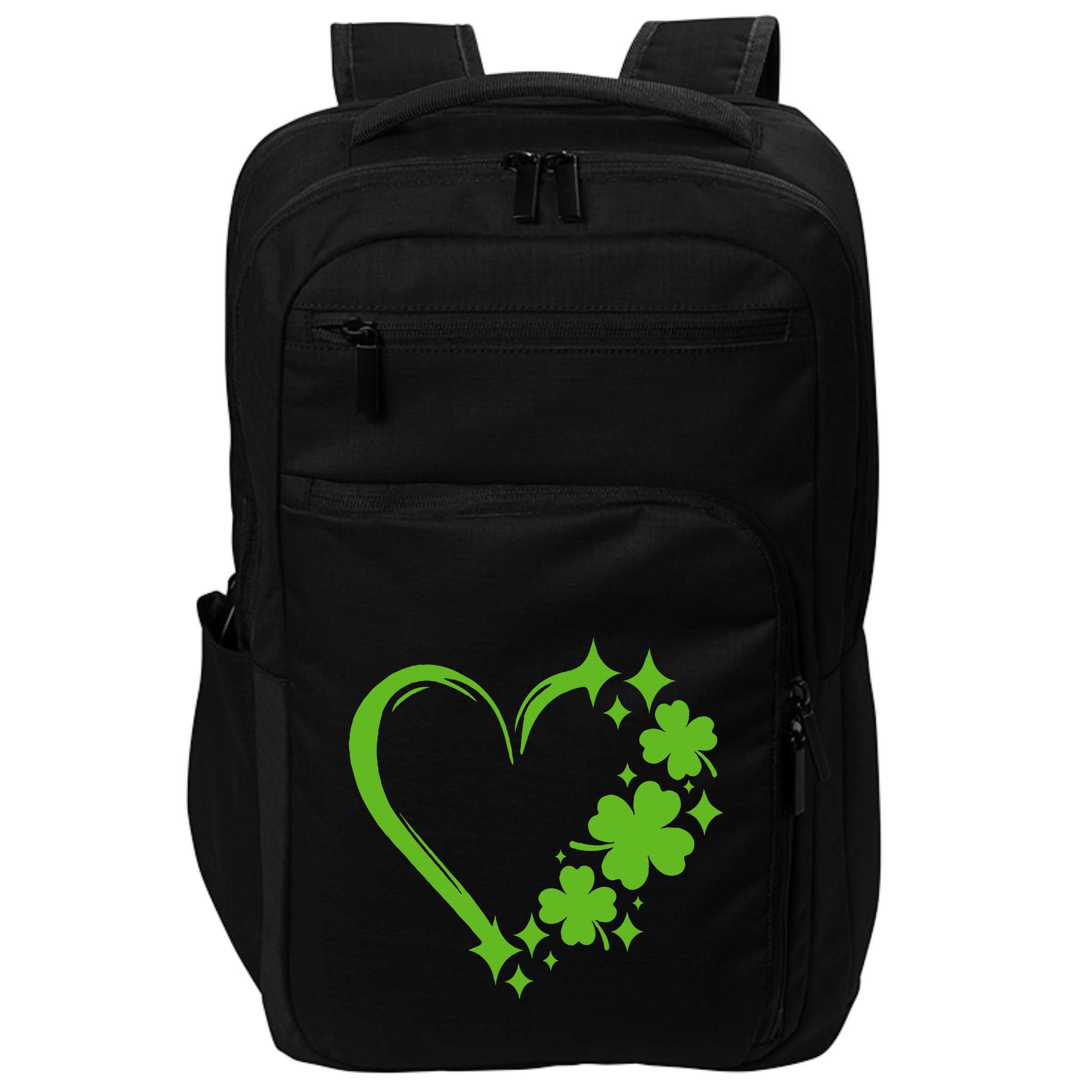 St Patricks Day Cute Heart Love Shamrock St Patricks Day Impact Tech Backpack