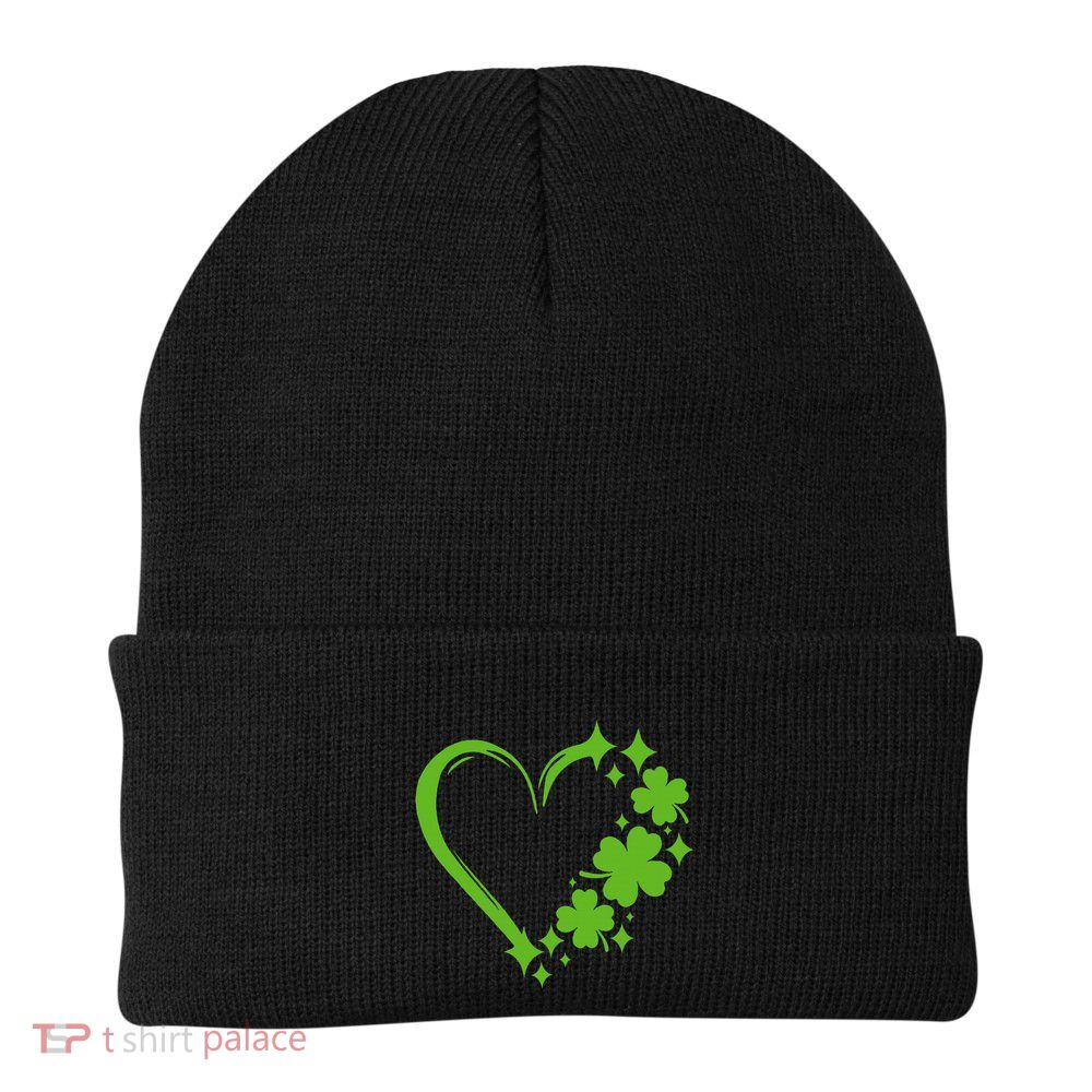 St Patricks Day Cute Heart Love Shamrock St Patricks Day Beanie