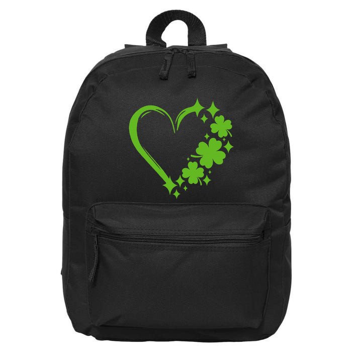 St Patricks Day Cute Heart Love Shamrock St Patricks Day 16 in Basic Backpack