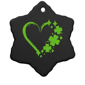 St Patricks Day Cute Heart Love Shamrock St Patricks Day Ceramic Star Ornament