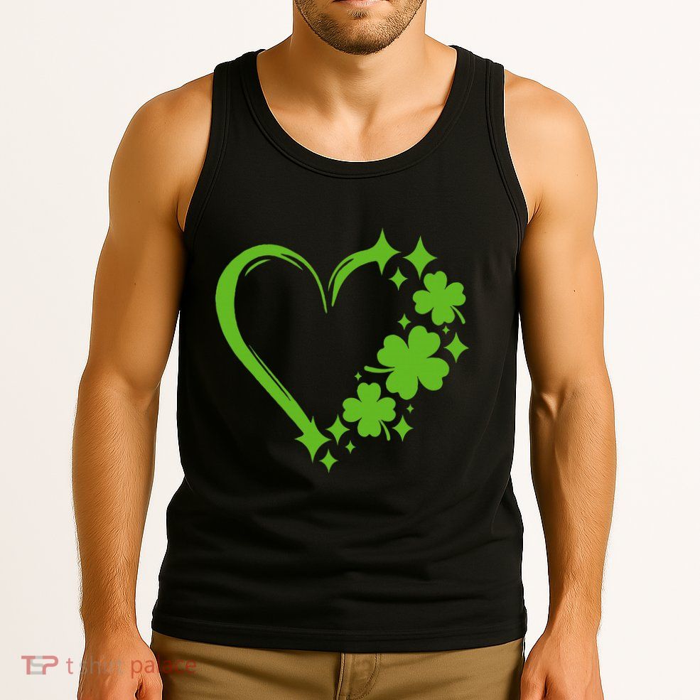St Patricks Day Cute Heart Love Shamrock St Patricks Day Tank Top