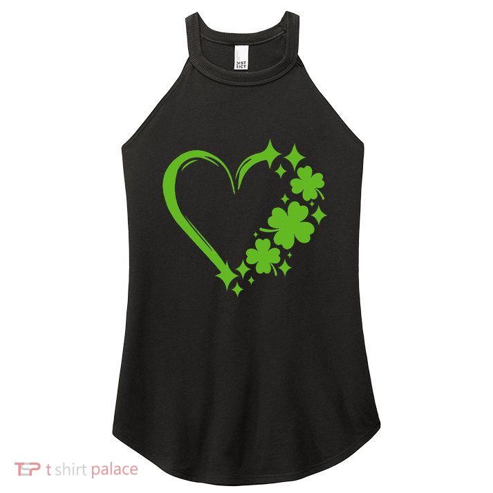 St Patricks Day Cute Heart Love Shamrock St Patricks Day Women's Perfect Tri Rocker Tank
