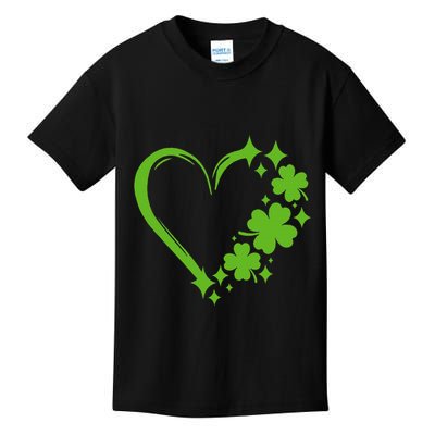 St Patricks Day Cute Heart Love Shamrock St Patricks Day Kids T-Shirt