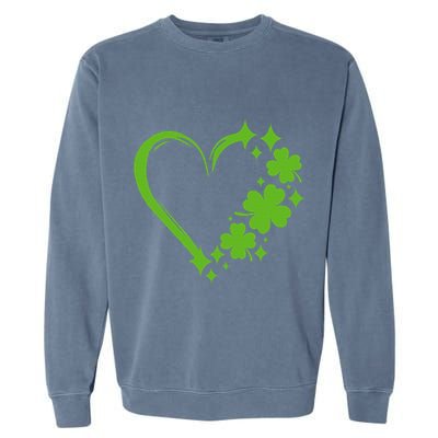 St Patricks Day Cute Heart Love Shamrock St Patricks Day Garment-Dyed Sweatshirt