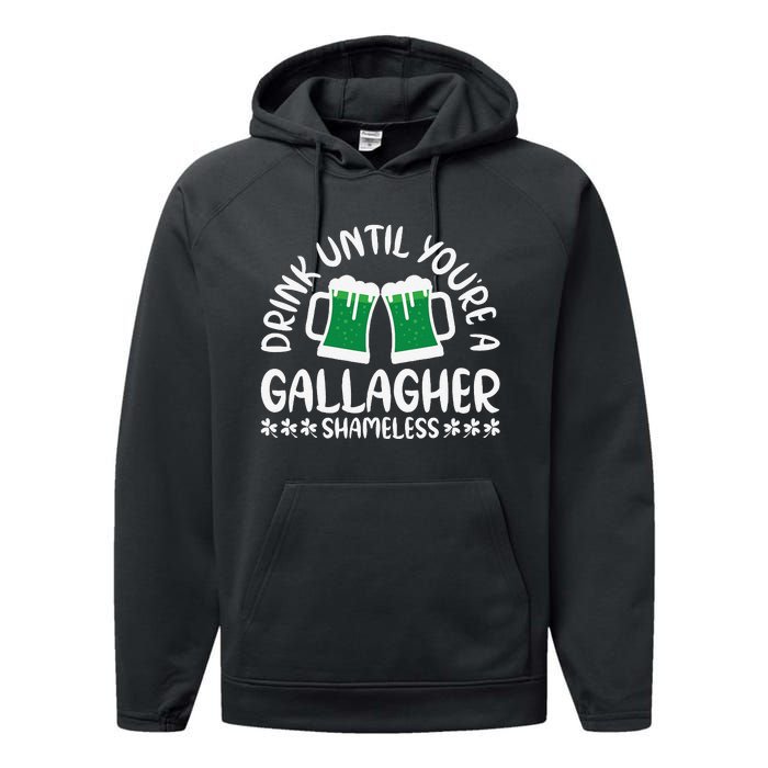 Saint Patrick's Day Funny Sarcastic Quote Gallagher Green Performance Fleece Hoodie