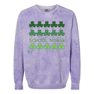 St Patricks Day School Nurse Cool Gift Colorblast Crewneck Sweatshirt