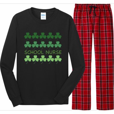 St Patricks Day School Nurse Cool Gift Long Sleeve Pajama Set