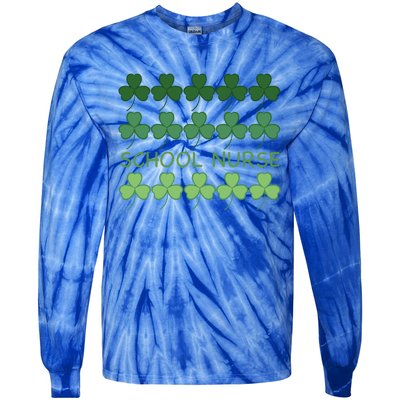 St Patricks Day School Nurse Cool Gift Tie-Dye Long Sleeve Shirt