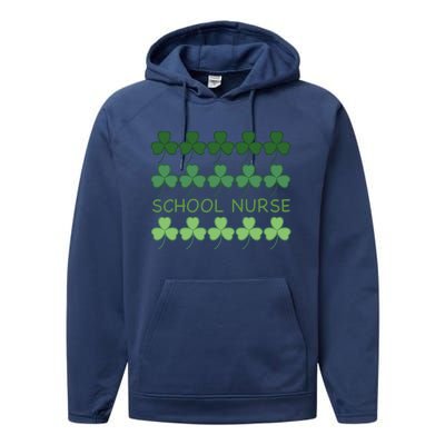 St Patricks Day School Nurse Cool Gift Performance Fleece Hoodie