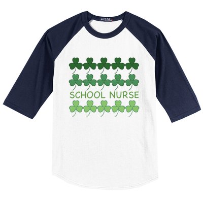 St Patricks Day School Nurse Cool Gift Baseball Sleeve Shirt