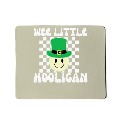 St Patricks Day Wee Little Hooligan Groovy Smile Face Mousepad