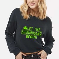 Saint Patrick Day Shenanigans For Irish Cropped Pullover Crew