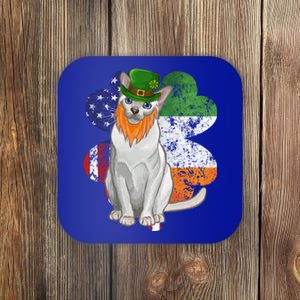 St Patricks Day Irish American Flag Tonkinese Cat Gift Coaster