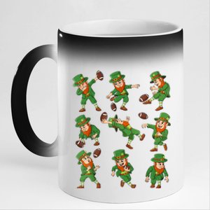 St Patricks Day Leprechaun Football Player Funny Boys Kid.s 11oz Black Color Changing Mug