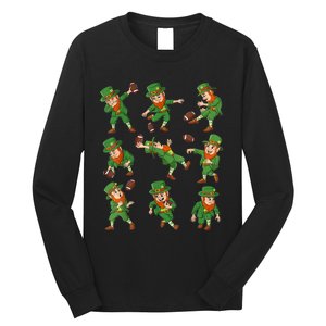 St Patricks Day Leprechaun Football Player Funny Boys Kid.s Long Sleeve Shirt