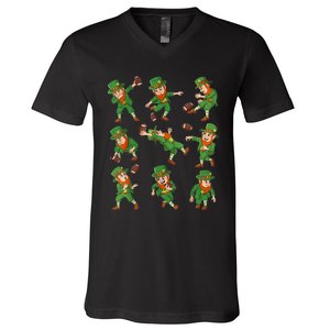 St Patricks Day Leprechaun Football Player Funny Boys Kid.s V-Neck T-Shirt