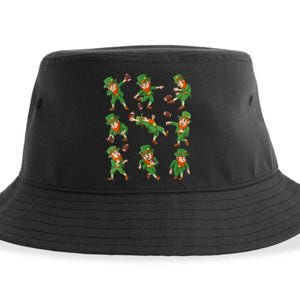 St Patricks Day Leprechaun Football Player Funny Boys Kid.s Sustainable Bucket Hat