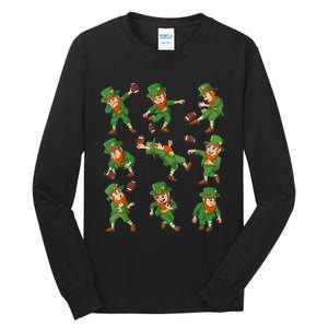 St Patricks Day Leprechaun Football Player Funny Boys Kid.s Tall Long Sleeve T-Shirt