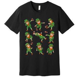 St Patricks Day Leprechaun Football Player Funny Boys Kid.s Premium T-Shirt