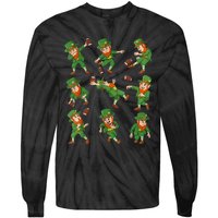 St Patricks Day Leprechaun Football Player Funny Boys Kid.s Tie-Dye Long Sleeve Shirt