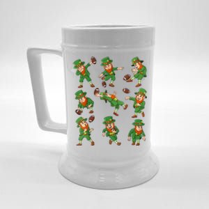 St Patricks Day Leprechaun Football Player Funny Boys Kid.s Beer Stein