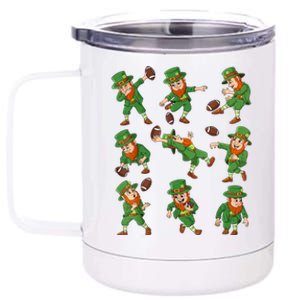 St Patricks Day Leprechaun Football Player Funny Boys Kid.s 12 oz Stainless Steel Tumbler Cup