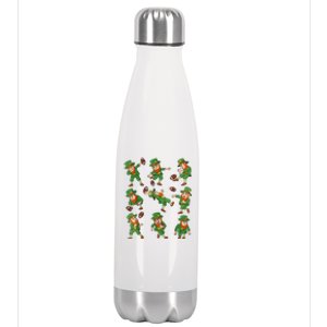 St Patricks Day Leprechaun Football Player Funny Boys Kid.s Stainless Steel Insulated Water Bottle