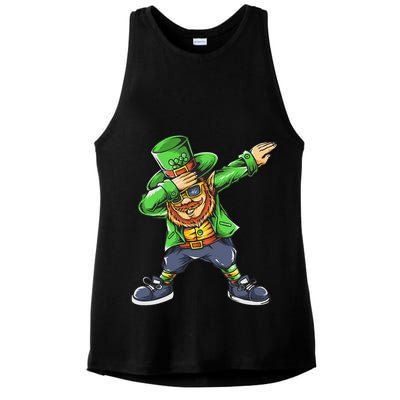 St Patricks Day Dabbing Leprechaun Dab Ladies PosiCharge Tri-Blend Wicking Tank