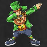 St Patricks Day Dabbing Leprechaun Dab Garment-Dyed Fleece Hoodie