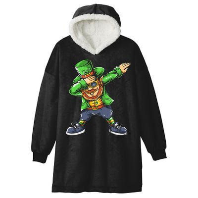 St Patricks Day Dabbing Leprechaun Dab Hooded Wearable Blanket