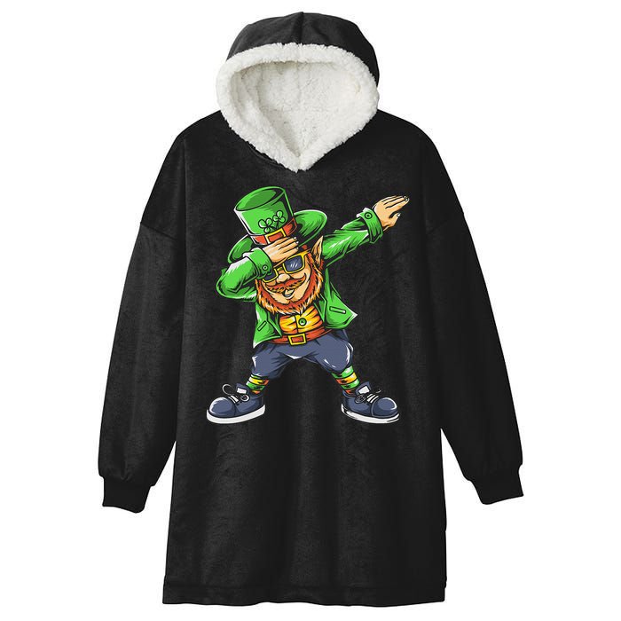 St Patricks Day Dabbing Leprechaun Dab Hooded Wearable Blanket