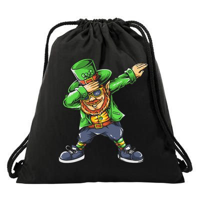 St Patricks Day Dabbing Leprechaun Dab Drawstring Bag