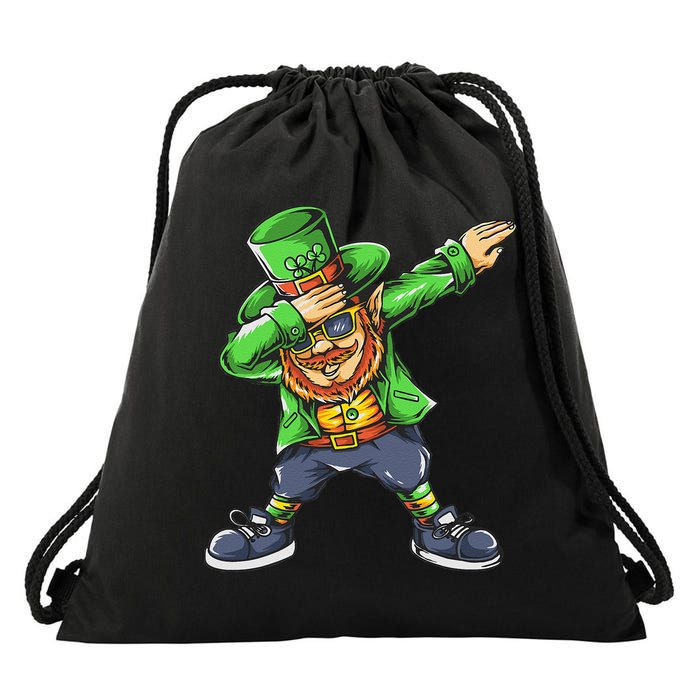 St Patricks Day Dabbing Leprechaun Dab Drawstring Bag