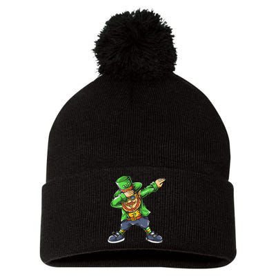 St Patricks Day Dabbing Leprechaun Dab Pom Pom 12in Knit Beanie