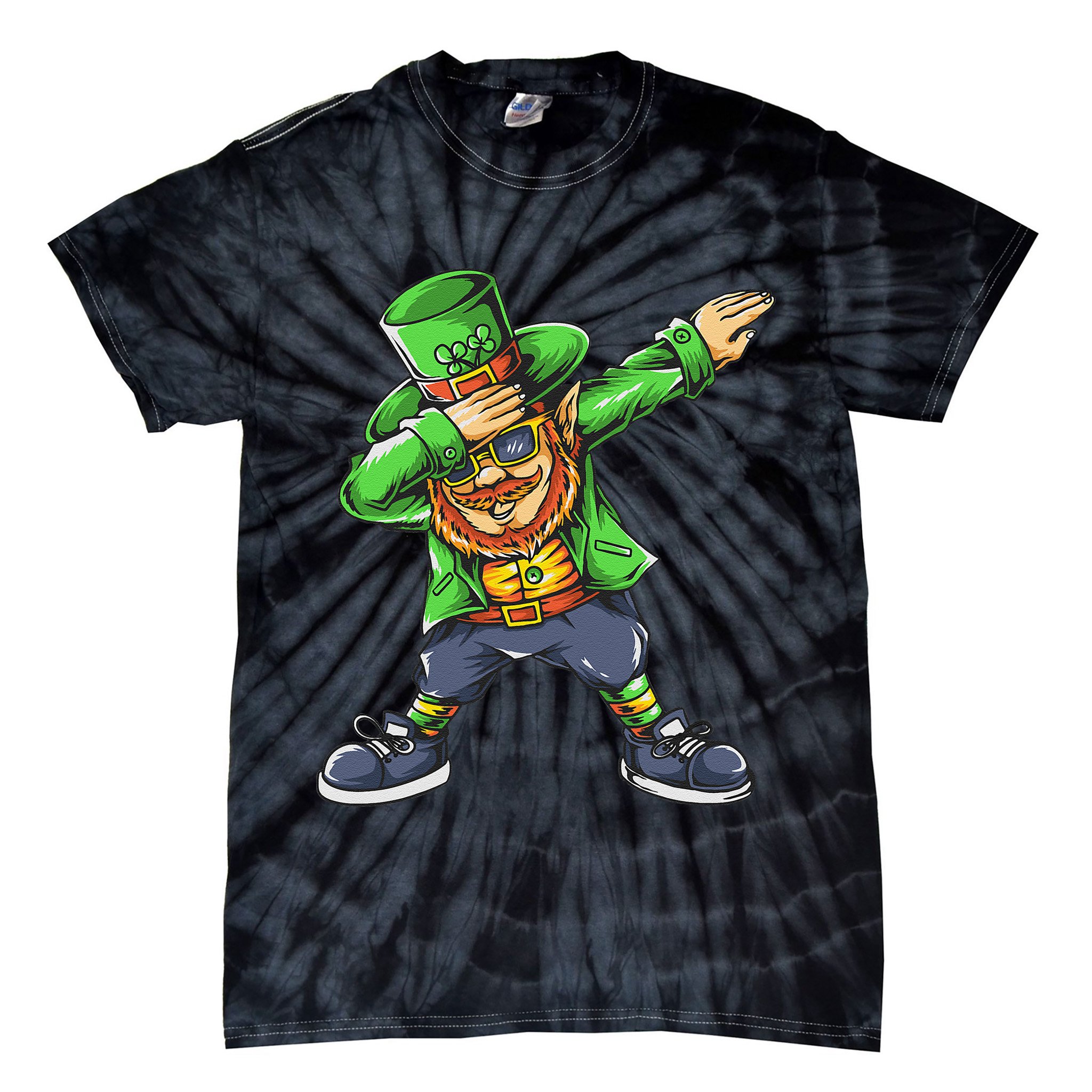 St Patricks Day Dabbing Leprechaun Dab Tie-Dye T-Shirt