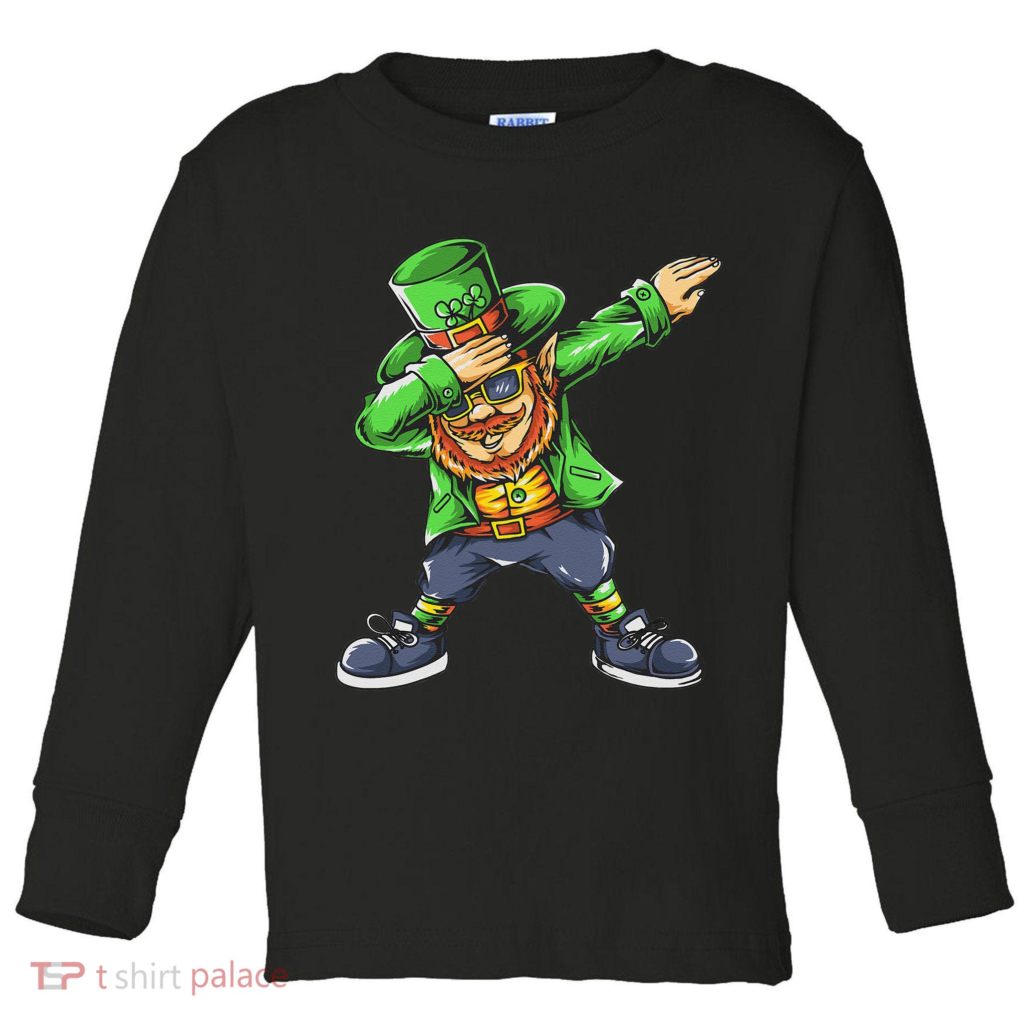 St Patricks Day Dabbing Leprechaun Dab Toddler Long Sleeve Shirt
