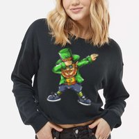St Patricks Day Dabbing Leprechaun Dab Cropped Pullover Crew