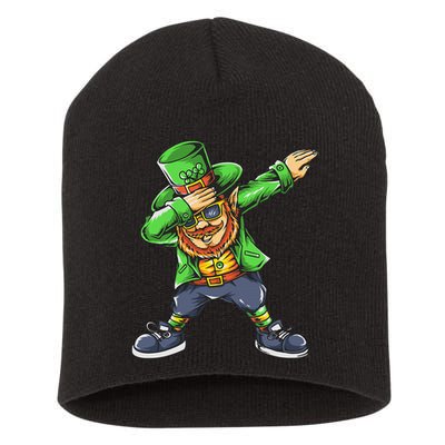 St Patricks Day Dabbing Leprechaun Dab Short Acrylic Beanie