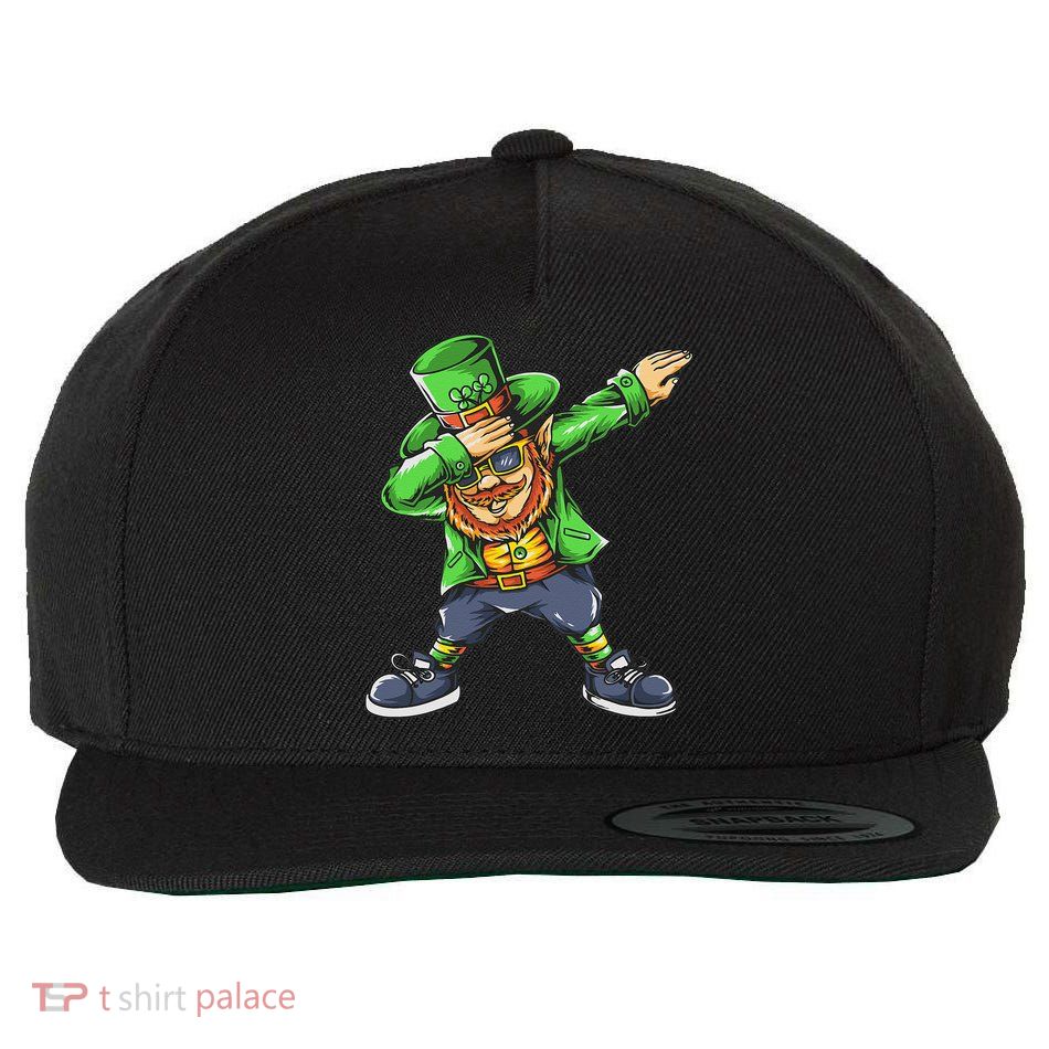 St Patricks Day Dabbing Leprechaun Dab Wool Snapback Cap
