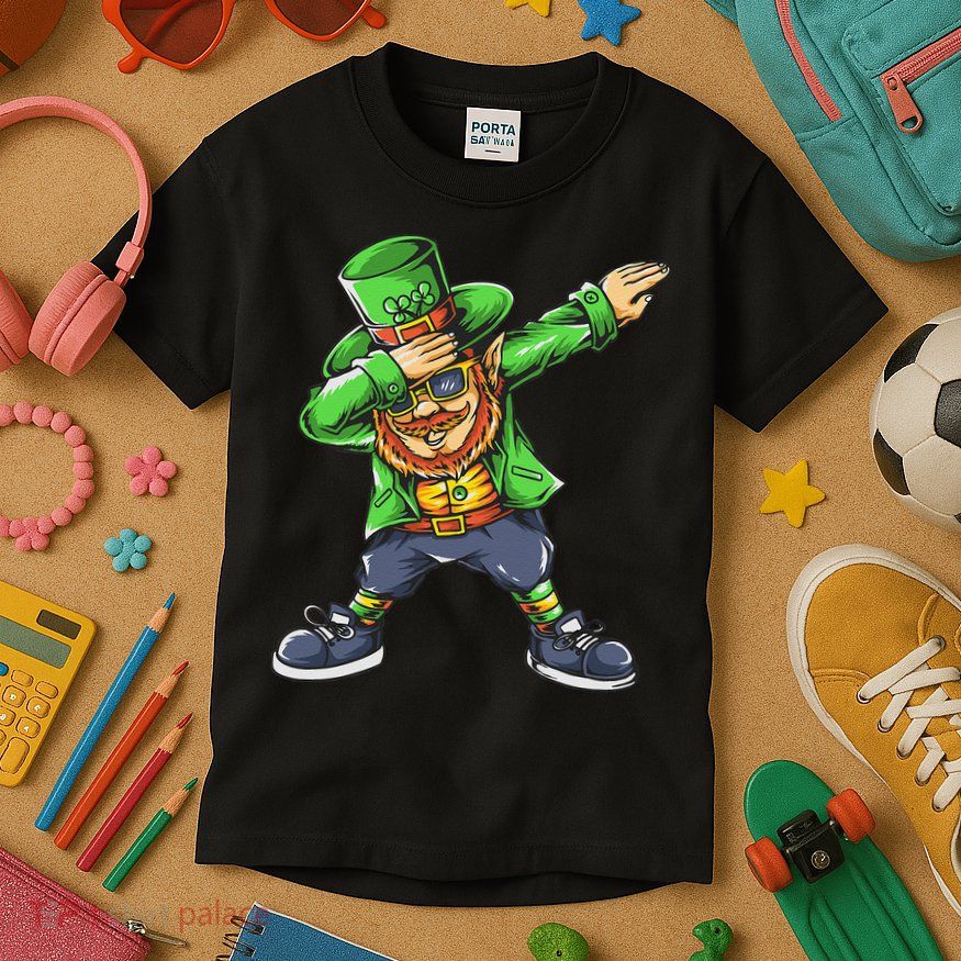 St Patricks Day Dabbing Leprechaun Dab Kids T-Shirt