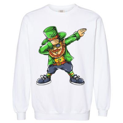 St Patricks Day Dabbing Leprechaun Dab Garment-Dyed Sweatshirt