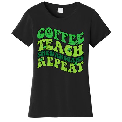 St Patricks Day Coffee Teach Saint Paddys Teacher Women's T-Shirt