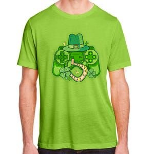 St Patricks Day Lucky Video Game Controller Adult ChromaSoft Performance T-Shirt