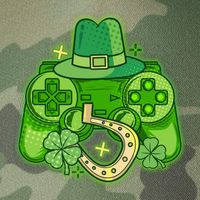 St Patricks Day Lucky Video Game Controller Legacy Tie Dye Trucker Hat